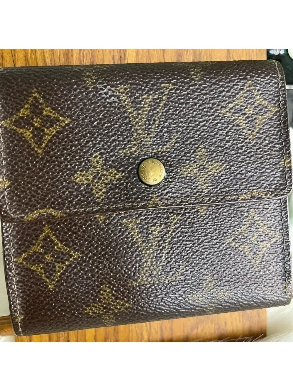 Louis Vuitton Monogram Portefeuille Elise Trifold Wallet Vintage France Compact